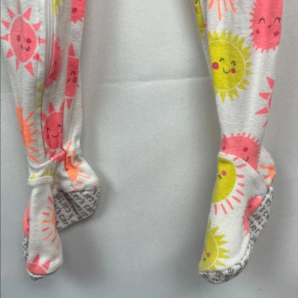 Carter’s Neon Sun print  no slip sleeper footie size 24 months